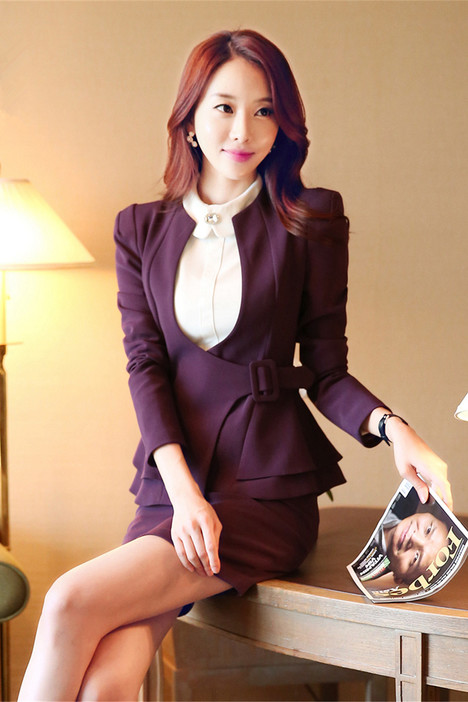 女性秋冬長袖西裝定做